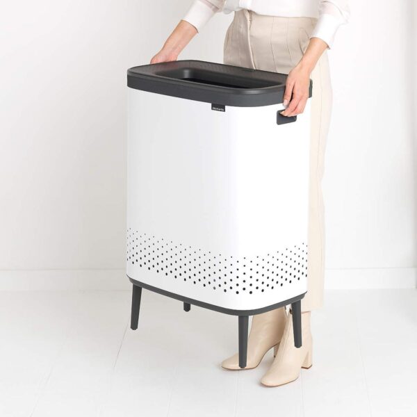 Brabantia Bo Laundry Bin, 2 x 45 Litre White - Image 2