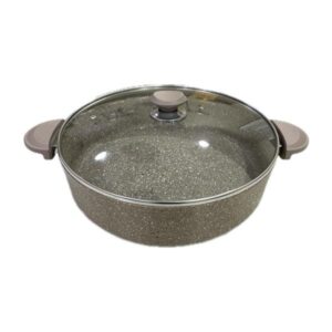 OMS Granite Low Casserole 35×9.5cm Brown