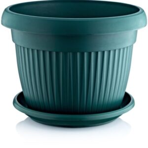 Plast Art Botanic Round Plant Pot 15*12cm with Dish
