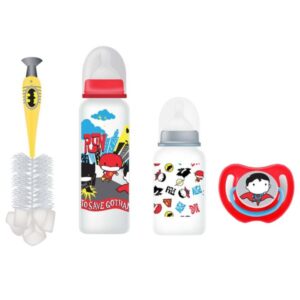 Batman and Superman Baby 4 Pcs Gift Feeding Set 0+ Months