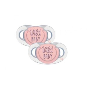 Bebeconfort Silicone Soother Wild Baby Pink 18/36 Months 2 Pieces