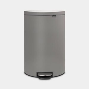 Brabantia Pedal Bin Silent 40 Ltr Flat Back Mineral Grey