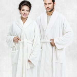 Cannon Embossed Flannel Robe Cream