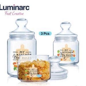 Luminarc Kitchen My Rules 3Pcs Pot Jar Set