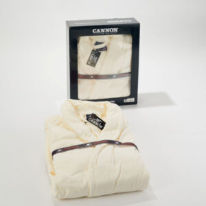 Cannon Cotton Plain Bathrobe With Hood- Cream- L