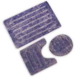 Cannon Plain Bath Mat Set of 3 Pcs Blue