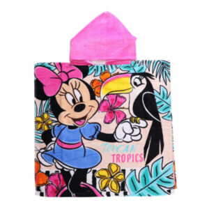Disney Minnie Hooded Poncho Bath Multicolour 60cm x 120cm For Girl