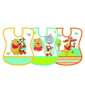 Disney First Years Winnie the Pooh Vinyl Tie Bib – Assortment of 6