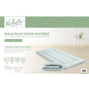 VALENTINI QUILTED MALAYSIAN FOLDABLE MATTRESS 91X190X5CM BEG GRY