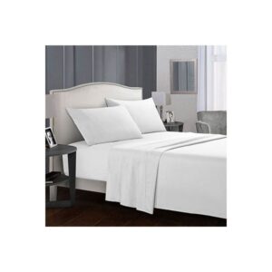 Fashion Fitted Plain Bed Sheet 160×200cm 3 pcs White