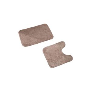 Fashion Plain Bath Mat Set 2 pcs Beige