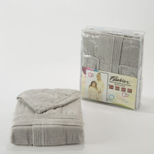 Fashion Velour Children Bathrobe With Hood- Grey- S