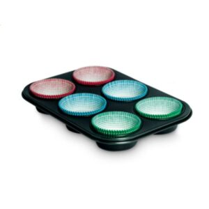 Guardini Gardenia 6 Muffins Tray + 30 Paper Bun Cases Plaque – Gardenia 18.5x27cm