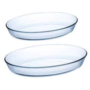 Luminarc Tempered Oval Dish Set Of 2 Pcs (1.7 L+3.8 L)