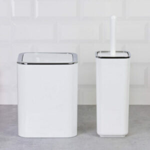 Okyanus Square Bathroom Set 2 of pcs White/Chrome