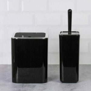Okyanus Square Bathroom Set 2 of pcs Black/Chrome