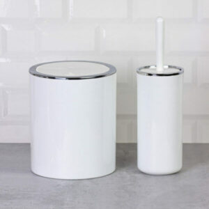 Okyanus Round Bathroom Set 2 Pcs – White
