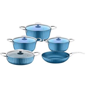 OMS Colonna Granite Cookware Set Of 9 Pcs Blue