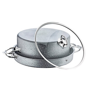 OMS Granite Maqloubah Cooking Pot 3 pcs Grey 28cm