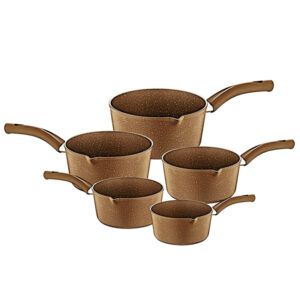 OMS Granite Milk Pot Set of 5 Pcs Brown