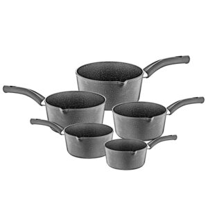 OMS Granite Milk Pot Set of 5 Pcs Grey