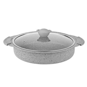 OMS Granite Round Oven Tray with Lid 32cm Grey