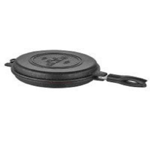OMS Round Double Sided Grill 32x8cm Black