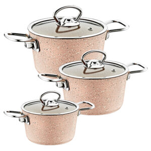 Ramadan Box – OMS Brown Mini Granite Casseroles Set of 3 – RB22