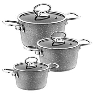 Ramadan Box – OMS Grey Mini Granite Casseroles Set of 3 – RB21