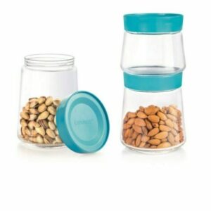 Luminarc Swing Jar Set of 3Pcs with Blue Lid