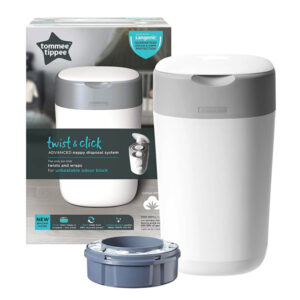 Tommee Tippee Twist & Click Nappy Disposal Bin – White