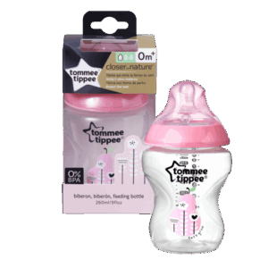 Tommee Tippee Easi-Vent Decorative Feeding Bottle 260ml Pink