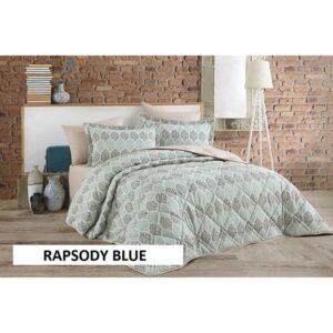 Artex King Printed Turkish Cotton Bedspread 4 pcs -RAPSODY BLUE