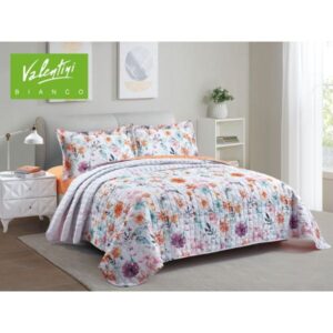 Valentini Twin Printed Flannel Bedspread With Bedsheet 3 pcs-TR-3019
