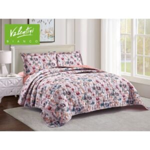 Valentini Twin Printed Flannel Bedspread With Bedsheet 3 pcs-TR-3092