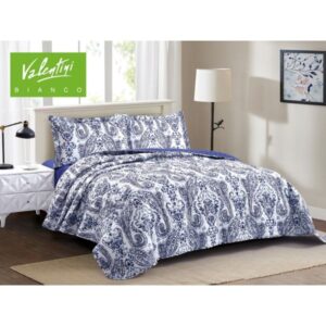 Valentini Twin Printed Flannel Bedsprread With Bedsheet 3 pcs-TR-3015