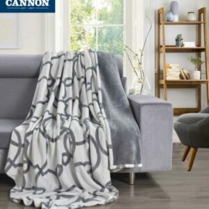 Cannon Flannel Stripe W/jacq & Sherpa Blanket 240×220